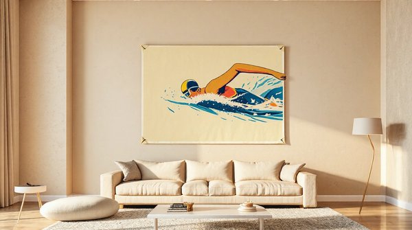 Posters de natation : style rétro pour un intérieur sportif chic